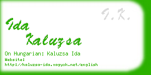 ida kaluzsa business card